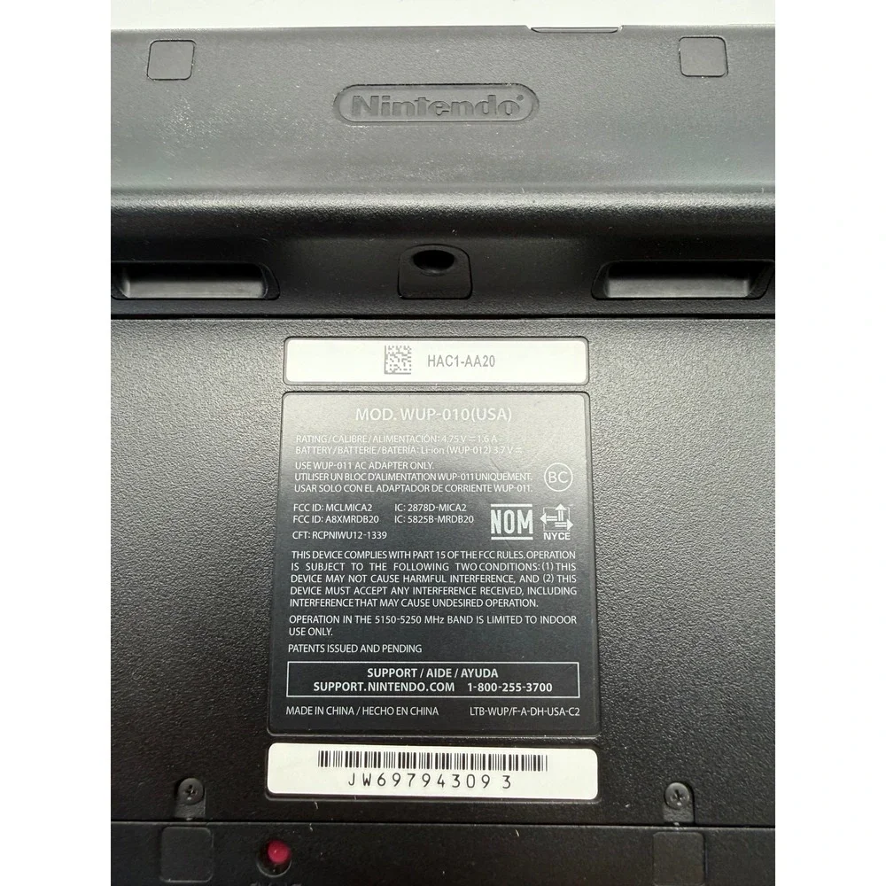 Nintendo Wii U GamePad Black WUP-010 Controller w/ Stylus Cradle Charger